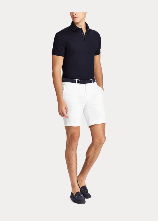 Pantalones Cortos Ralph Lauren Hombre Blancos - Straight Fit - KGBUD1396